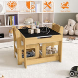 3-in-1 Kids Study Table & Chairs Set - Multi-Functional Activity Table with Detachable Blackboard 14667986
