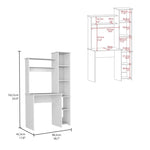 ZUN Versalles Writintg Desk, Two Superior Shelves, Five Cubbies -White B20092000