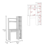 ZUN Versalles Writintg Desk, Two Superior Shelves, Five Cubbies -White B20092000