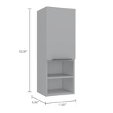 Mila Bathroom Cabinet, Two Internal Shelves, Two External Shelves, Single Door -White B07091955