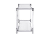 43.31'' Chrome Glass Sofa Table, Acrylic Side Table, Console Table for Living Room& Bedroom W821P184417