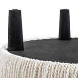 Yolanda 24" Round Upholstered Accent Ottoman, Almond White Chenille B2719P280167