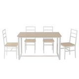 ZUN Five-piece set table and chair with backrest, industrial style, solid structure W57868873