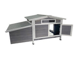 Outdoor Gray Free-Range Wooden Chicken Coop with Asphalt Roof, Pull-Out Tray, Nesting Box with Easy 70089327