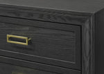 ZUN Glamorous 1pc Modern Glam Style 4-Drawer Chest Dark Gray Gold Finish Gold-colored Hardware Bedroom B011P207450