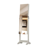 Standing Jewelry Cabinet Armoire with Full Length Mirror, Lockable Storage Cabinet, Interior Mirror, W3406P340443