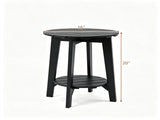 2-Tier Eucalyptus Wood Patio Side Table, Rustic Slatted Outdoor End Table with Bottom Storage Shelf, 79458197