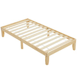 Simple & Sturdy Twin Bed Frame Painted Pine Wood, Natural Finish 23136377