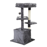 ZUN Double Level Cat Tree Stand House Furniture Kittens Activity Tower Posts Kitty Pet Play House - dark W2181P190598