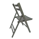 Furniture Slatted Wood Folding Special Event Chair - Gray, Set of 4, FOLDING CHAIR, FOLDABLE STYLE W49539765