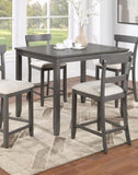 ZUN Classic Stylish Gray Natural Finish 5pc Counter Height Dining Set Kitchen Wooden Top Table and B011P149001