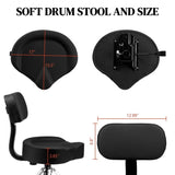 Drum Throne with Backrest, Hydraulic Drum Stool Adjustable Height, Heavy Duty Hydraulic Drum Seat 18687702