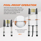 Telescoping Ladder 16.5FT, Telescopic Extension Ladder, Aluminum Alloy Folding Ladder Portable W2660P255612