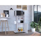 Columba Kitchen Cart, Single Door Cabinet, Four Caster B128P148689
