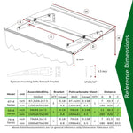 ZUN DA5934C Series Door Window Awning Canopy Made of 0.137Inch Thick Crystal Solid Polycarbonate Sheet W2205P179826