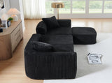 114" Cloud Sectional Couch with L-Shape Chaise, Modular Sofa with Movable Ottoman, Upholstered W1117P371650