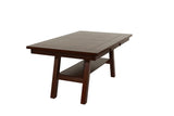 ZUN Dining Table Rectangle Dining Table w Shelve 1pc Table Only Rubber wood Dark Walnut Finish Dining B011P192196