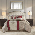 ZUN Cal King 7 Piece Jacquard Comforter Set with Throw Pillows B03597223