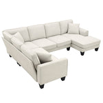 ZUN [New] 108*85.5" Modern U Shape Sectional Sofa, 7 Seat Fabric Sectional Sofa Set 60782446