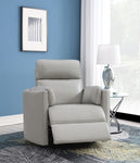 ZUN ACME Sagen Glider Recliner w/Swivel, Gray Leather Aire LV01880