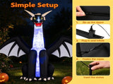 8 FT Inflatable Winged Ice Dragon Halloween Decoration with LED Disco & Eye Lights, Waterproof 01704142