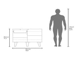 White and Natural Oak Sideboard with Hairpin Legs B062P290287