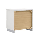 ZUN 2-drawer Nightstand in White High Gloss Finish B016P254558