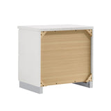 ZUN 2-drawer Nightstand in White High Gloss Finish B016P254558