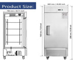 27"W Commercial Refrigerator Single Solid Door Stainless Steel Reach-in Refrigerator 18.68 Cu.ft. N818P191846S