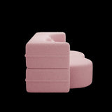 Modern Floor Sofa with 2 Pillows,Convertible Teddy Fabric Foam-Filled Sleeper Sofa Bed,15" Full Size 78597283