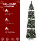 9ft Automatic Tree Structure Pointed Pencil Shape PVC Material Green Sticky White 460 Lights Warm 09512902