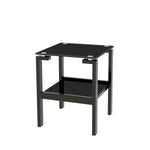 ZUN Black Tempered Glass End Table with 2 layer, Small Side Table for Living Room 87880700