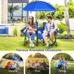 ZUN Outdoor camping chair with umbrella 78047436