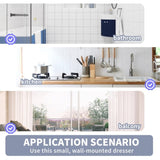 Corner Bathroom Vanity Sink Combo for Small Space Wall Mounted Cabinet Set, Ceramic Sink W99990112