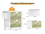 Wood Filing Cabinet with Casters, White Fluted, Iron Clad Wood, Melamine Faced, 2 Small Drawers 89144911