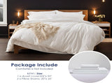 3PC Pure Color Bedding - Microfiber Hotel Series, with Zipper Closure Quilt Cover and Two 95019095