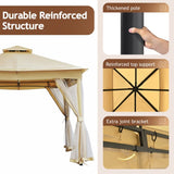 TREXM 10x10 Outdoor Gazebo Tent with Double Roofs, Patio Gazebo with Mosquito Netting, Patio Canopy N715P261156A