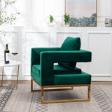 ZUN Lenola Contemporary Upholstered Accent Arm Chair, Green T2574P164510