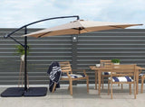 10ft Outdoor Hanging Offset Cantilever Umbrella with Crank - Tan 56266234