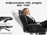 Office Chair 200 kg PU Leather Computer Chair with Lumbar Support and High Backrest, W2367P290485