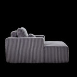 62.5-Inch Corduroy Sponge Sofa Lounge Chair,No Assembly Required,Fluffy Modern Sleeper Chair for W834P206041