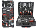 Black Hand Tool Box with 4 Layers of Toolset and Wheels 46037616