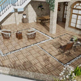 Patio Floor Tiles Pack of 11 WPC Wood-Plastic Composite Patio Deck Tiles DIY Interlocking Decking W206P201289