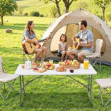 ZUN 6ft Folding Table - Portable, Heavy-Duty Table with Handle for Camping, Picnic, Party, Indoor & W1134P290656