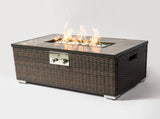 Outdoor Fire Table Propane Fire Pit Rattan gas fire table, gas fire table with tile tabletop 12282239