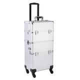 3 in 1 Aluminum Cosmetic Makeup Case Tattoo Box Silver 08392373