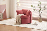 ZUN 029-Teddy Fabric Swivel And Storage Chair With Back Cushion For Living Room,Dark Pink W527P166250