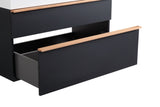 VELA 36 Inch Black Wall Mounted Bathroom Vanity with Integrated Acrylic Sink, 2 Soft-Close Drawers, W3235P327618