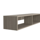 Warrior 59" Floating Tv Stand with Two open shelves, media compartments and cable management Light B200P240264