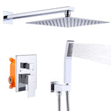 ZUN Shower System Shower Faucet Combo Set Wall Mounted with 10" Rainfall Shower Head and handheld shower T3177P269095